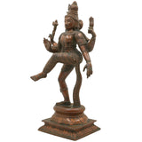 Bronze Ardhanarishvara Idol | Panchaloha Ardhanari Ishwara Shiva Parvati Murti | Handcrafted Chola Art Ardhanareeshwarar Sculpture, 13 Inch, Brown, 1 Piece