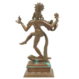 Handcrafted Bronze Dancing Nataraja Idol, Hindu God Shiva Statue, Natraj Murti, Panchaloha Nataraja Vigraha, Chola Art Natraja Silai, Brown, 13.5 Inch, 1 Piece