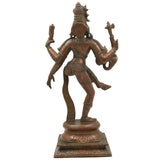 Bronze Ardhanarishvara Idol | Panchaloha Ardhanari Ishwara Shiva Parvati Murti | Handcrafted Chola Art Ardhanareeshwarar Sculpture, 13 Inch, Brown, 1 Piece