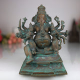 Panchaloha Ganesha with Siddhi and Buddhi