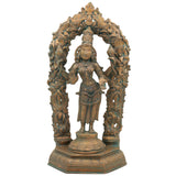 Handcrafted Bronze Mahalakshmi Idol with Prabhavali | Panchaloha Sri Lakshmi Devi | Goddess Laxmi ji for Pooja & Decor