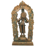 Handcrafted Bronze Mahalakshmi Idol with Prabhavali | Panchaloha Sri Lakshmi Devi | Goddess Laxmi ji for Pooja & Decor