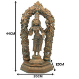 Handcrafted Bronze Mahalakshmi Idol with Prabhavali | Panchaloha Sri Lakshmi Devi | Goddess Laxmi ji for Pooja & Decor