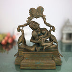 Panchaloha Yashoda Mata Breastfeeding Baby Krishna Bronze Idol – Handcrafted Chola Art Nursing Mother Statue, Amma Paal Kudukkum, Maa Doodh Pilati Hui, Mother Feeding Child Sculpture for Home Temple Décor