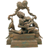 Panchaloha Yashoda Mata Breastfeeding Baby Krishna Bronze Idol – Handcrafted Chola Art Nursing Mother Statue, Amma Paal Kudukkum, Maa Doodh Pilati Hui, Mother Feeding Child Sculpture for Home Temple Décor,Brown,9Inch,1pice