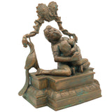 Panchaloha Yashoda Mata Breastfeeding Baby Krishna Bronze Idol – Handcrafted Chola Art Nursing Mother Statue, Amma Paal Kudukkum, Maa Doodh Pilati Hui, Mother Feeding Child Sculpture for Home Temple Décor,Brown,9Inch,1pice