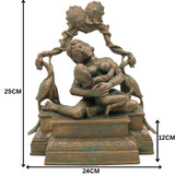 Panchaloha Yashoda Mata Breastfeeding Baby Krishna Bronze Idol – Handcrafted Chola Art Nursing Mother Statue, Amma Paal Kudukkum, Maa Doodh Pilati Hui, Mother Feeding Child Sculpture for Home Temple Décor,Brown,9Inch,1pice