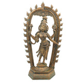 Bronze Ardhanarishvara Vigraha – Panchaloha Ardhanari Idol, Ardha Nariswara Silai, Shiva Parvati Murti Statue, Brown, 19 Inch, 1 Piece