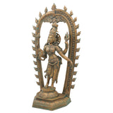 Bronze Ardhanarishvara Vigraha – Panchaloha Ardhanari Idol, Ardha Nariswara Silai, Shiva Parvati Murti Statue, Brown, 19 Inch, 1 Piece