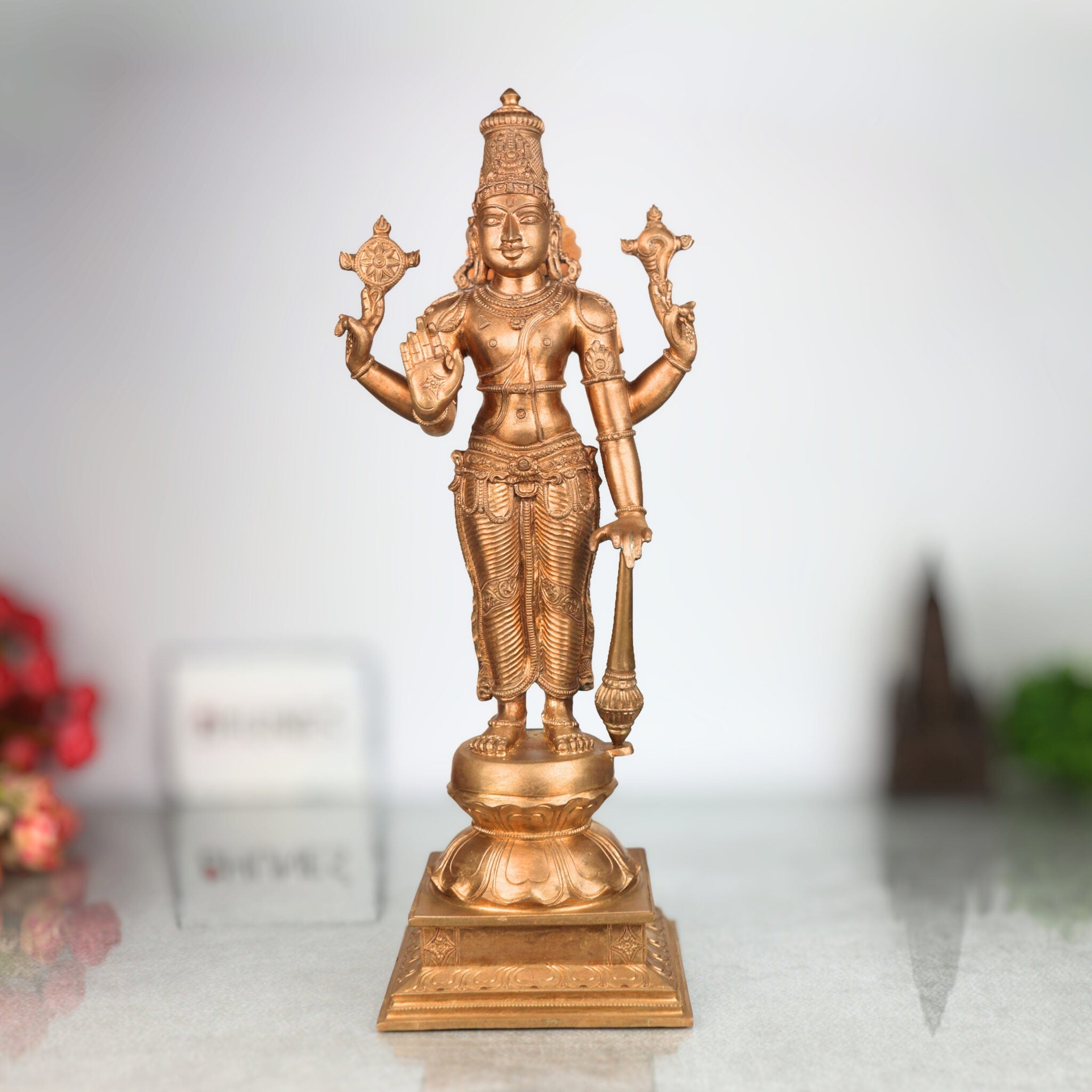 Handcrafted Bronze Panchaloha Vishnu Idol