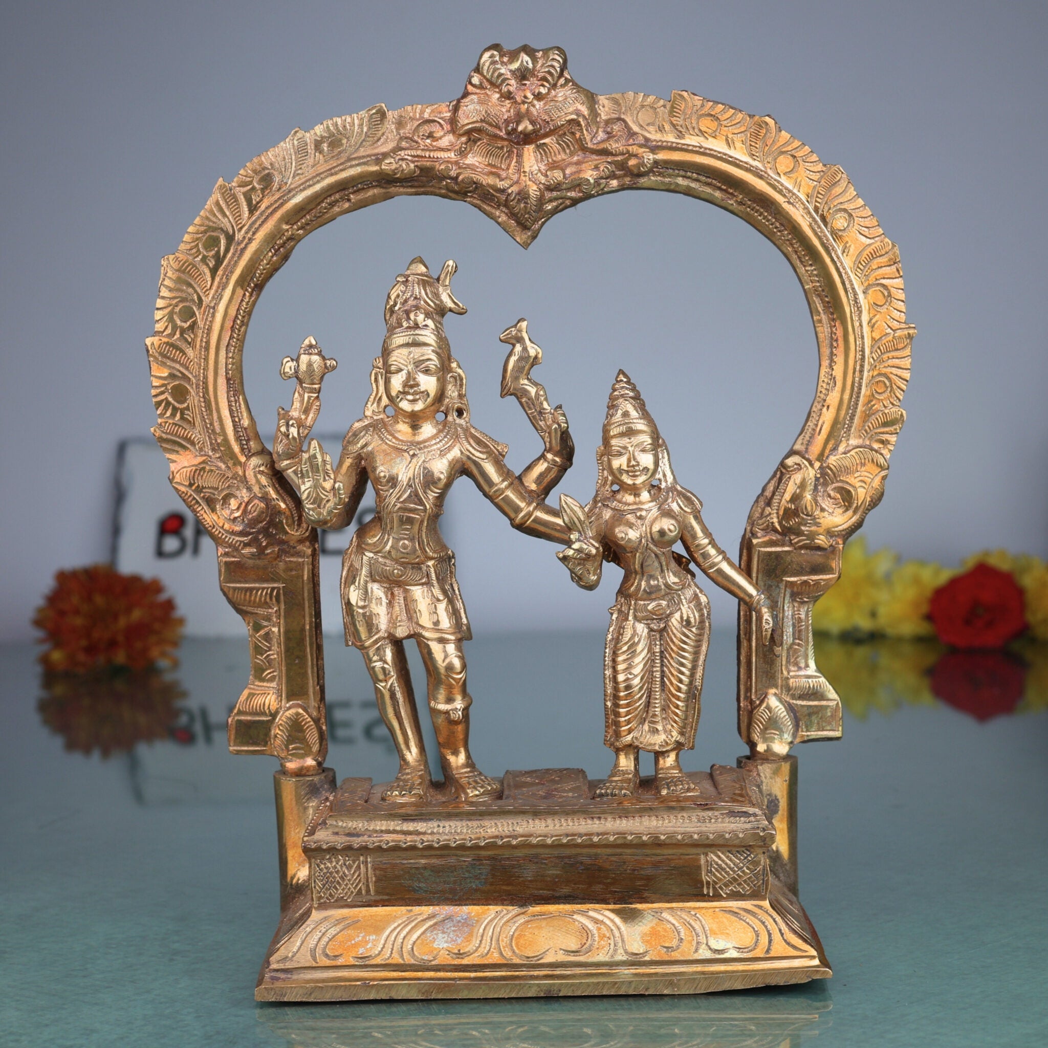 Handcrafted Bronze Panchaloha Shiva Parvathi Idol
