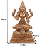Handmade Panchaloha Mahalakshmi Idol – Traditional Bronze Lakshmi Statue | lakshmi Kamala Devi Murti for Pooja, Temple & Home Decor (28cm, 5.2kg)