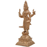 Handcrafted Bronze Panchaloha Shani Dev Idol, Shaneshwar Murti for Temple & Home, Traditional Shani Bhagwan Statue, Home Décor,Brown,7Inch,1pice