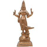 Handcrafted Bronze Panchaloha Shani Dev Idol, Shaneshwar Murti for Temple & Home, Traditional Shani Bhagwan Statue, Home Décor,Brown,7Inch,1pice