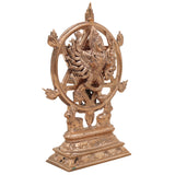 Handcrafted Bronze Chakrathalwar Sudarshanar Panchaloha Idol | Sudarshana Perumal Chakra Narayana Vishnu Murti | Traditional Chola Art Hindu God Statue for Puja & Home Decor,Gold,7Inch,1pice