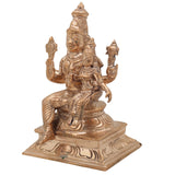 Handcrafted Panchaloha Bronze Vishnu Lakshmi Idol | Lakshmi Narayan Murti for Temple | Traditional Brass Lakshmi Narayan Statue,gold, 5Inch, 1pice