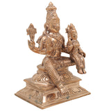 Handcrafted Panchaloha Bronze Vishnu Lakshmi Idol | Lakshmi Narayan Murti for Temple | Traditional Brass Lakshmi Narayan Statue,gold, 5Inch, 1pice
