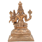 Handcrafted Panchaloha Bronze Vishnu Lakshmi Idol | Lakshmi Narayan Murti for Temple | Traditional Brass Lakshmi Narayan Statue,gold, 5Inch, 1pice