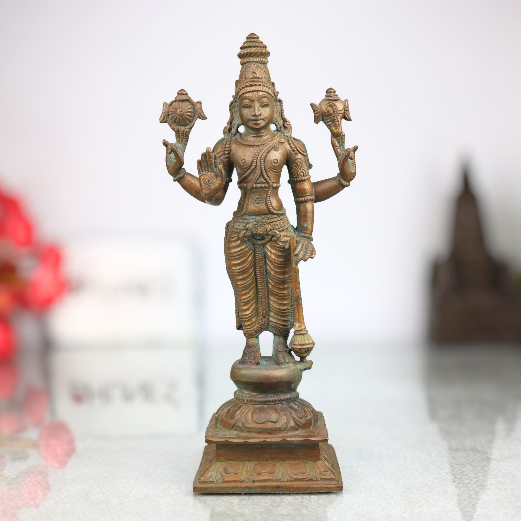 Handcrafted Panchaloha Bronze Vishnu Idol