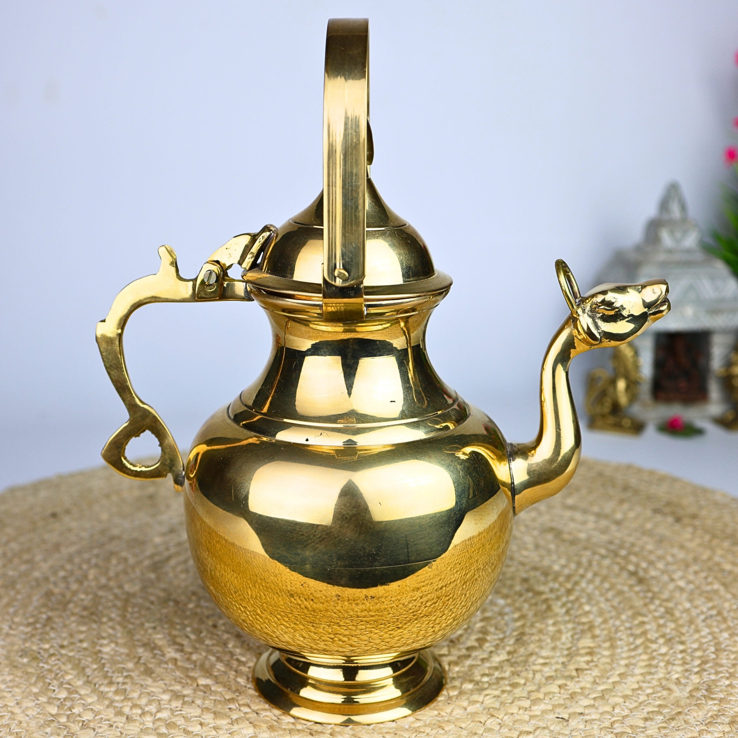Brass Water Loota Kamandal with Gomukh, Kalash, Jal Lota, Pooja Cambu, Lotiya, Gangajali, Stoup
