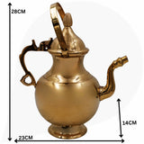 Handcrafted Brass Water Kamandal, Pooja Kamandal, Jal Kamandal, Peetal Ritual Vessel, Temple & Home Sacred Water Pot Gift,Gold, 11 Inch, 1 Piece