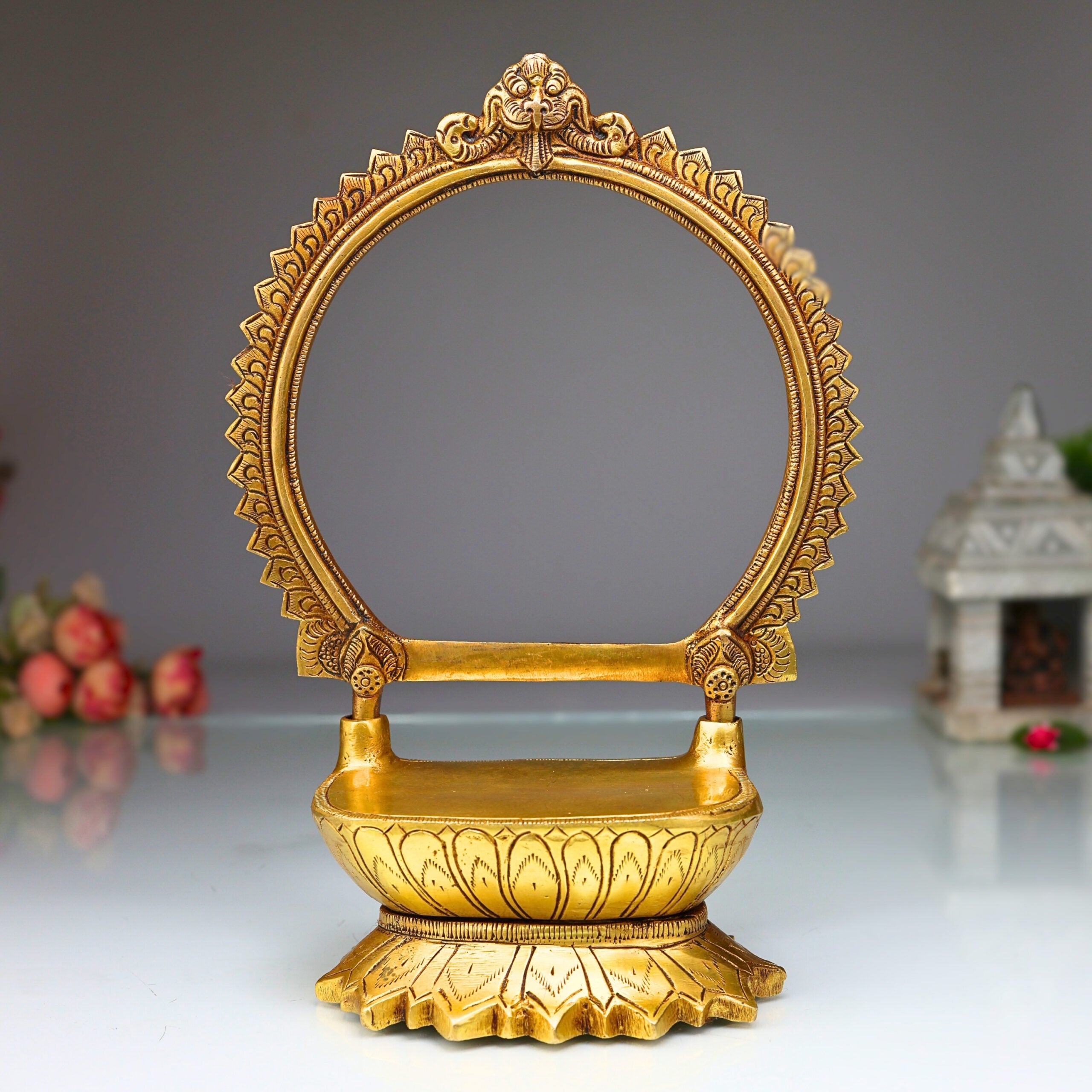 Brass Chowki with Prabhavali