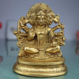 Panchmukhi Hanuman Brass Idol | Bajrang Bali Anjaneya Vayuputra Murti for Home Temple Pooja Decor