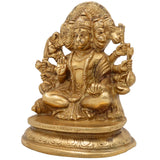 Panchmukhi Hanuman Brass Idol | Bajrang Bali Anjaneya Vayuputra Murti for Home Temple Pooja Decor,Gold, 6.5 Inch, 1 Piece
