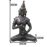 Brass Lokeshwar Buddha Idol | Avalokiteshvara Murti | Bodhisattva of Compassion Statue | Antique Peetal Vigraha for Home, Temple & Office Decor,Black, 13 Inch, 1 Piece