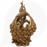 Brass Peacock Idol Mayura Murti Mor Sculpture Decorative Pittal Mayur Statue for Home, Temple & Pooja Room,Gold, 12 Inch, 1 Piece