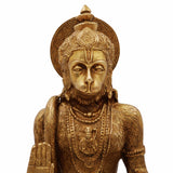 Brass Hanuman Idol – Maruti, Bajrangbali, Anjaneya, Pavanputra, Sankat Mochan Murti for Home Temple Decor & Pooja,Gold, 12 Inch, 1 Piece