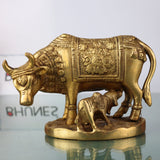 Handcrafted Brass Kamadhenu Idol | Surabhi Cow Sculpture | Divine Gomata Murti for Home, Temple, Puja & Gifting