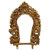 Bhunes Brass Peacock Prabhavali Frame Arch Wall Hanging for Temple & Home Decor, Traditional Prabhawali for Deity, Brass God Idol Halo, Gold Finish, Gold, 7.5 Inch, 1 Piece