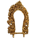 Bhunes Brass Peacock Prabhavali Frame Arch Wall Hanging for Temple & Home Decor, Traditional Prabhawali for Deity, Brass God Idol Halo, Gold Finish, Gold, 7.5 Inch, 1 Piece