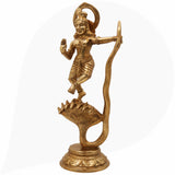 Brass Krishna Kaliya Mardan Idol – Gopala, Govinda, Bal Krishna Statue for Home, Temple & Office Decor,Gold, 13.5 Inch, 1 Piece