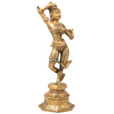 Brass Nag Kanya Idol, Naga Kanya Statue, Naagini Goddess Figurine for Home & Temple Decor, Gold, 16.5 Inch, 1 Piece