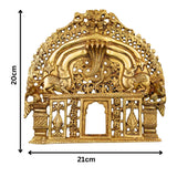 Brass Prabhavali Idol | Prabhavalli Temple Arch Frame | Mandala & Kirtimukha Halo for Murti | Decorative Brass Aura / Idol Backplate | Pooja Room & Home Temple Decor,Gold, 8 Inch, 1 Piece