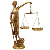 Brass Blind Folded Justice Sculptures, Lady Justice Statues, Themis Sculptures, Andha Kanoon, Lady Justice Statue Of Law, Gold, 13.5 Inch, 1 Piece