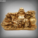 Brass Laughing Buddha Idol