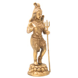 Brass Lord Shiva Standing Idols, Shiv Statue, Shankar Murti, Home Decor, Showpiece,Gold, 12 Inch, 1 Piece