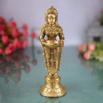 Brass Deep Lakshmi Idols, Diya Lady Brass, Depa Laxmi Lady Standing With Lamps, Deeplakshmi, Deep Laxmi Vigraha