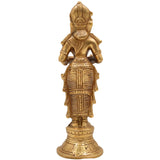 Handmade Brass Diya Lady,  Deep Lakshmi Sculpture, Lamp Figurine, Peetal/Pittal Indian Art for Home & Temple Decor,Gold, 9 Inch, 1 Piece