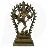 Brass Nataraja Idol In Antique Look, Shiva Natraj Statue, Dancing Nataraj, Hindu Dance God,Brown, 18.5 Inch, 1 Piece