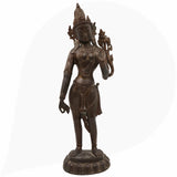 Tibetan Tara Maa Brass Idol – Green & White Tara Statue, Jetsun Dolma Murti, Arya Tara Sculpture for Home, Temple & Puja Decor,Brown, 17 Inch, 1 Piece
