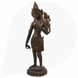 Tibetan Tara Maa Brass Idol – Green & White Tara Statue, Jetsun Dolma Murti, Arya Tara Sculpture for Home, Temple & Puja Decor,Brown, 17 Inch, 1 Piece
