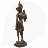 Tibetan Tara Maa Brass Idol – Green & White Tara Statue, Jetsun Dolma Murti, Arya Tara Sculpture for Home, Temple & Puja Decor,Brown, 17 Inch, 1 Piece