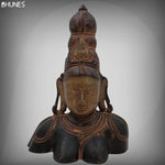 Brass Parvati Face Idol – Gauri Uma Devi Head Murti for Pooja, Home Temple & Spiritual Decor