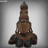 Brass Parvati Face Idol – Gauri Uma Devi Head Murti for Pooja, Home Temple & Spiritual Decor
