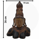 Brass Parvati Face Idol – Gauri Uma Devi Head Murti for Pooja, Home Temple & Spiritual Decor,Black, 10.5 Inch, 1 Piece