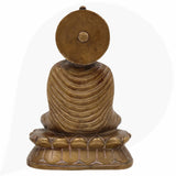 Brass Buddha Idol, Meditating Buddha Statue, Dhyana Buddha Murti, Gautama Buddha Figurine, Handcrafted Indian Buddha Sculpture for Home, Temple & Office Decor,Brown, 6.5 Inch, 1 Piece